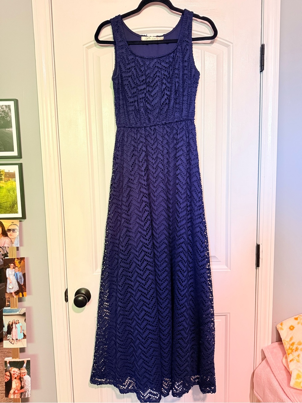 Liberty Love Navy Blue Lace Maxi Dress